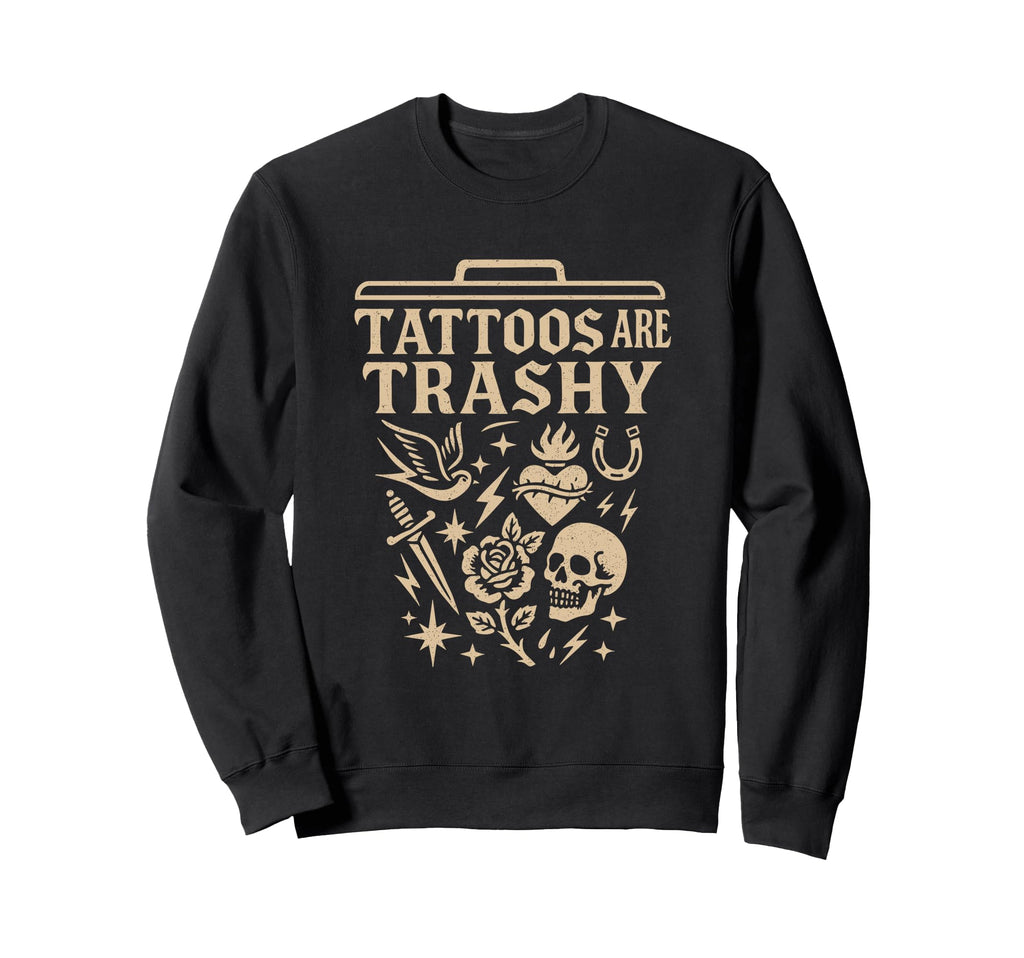 Funny Tattoo Meme Flash Art Joke Skull Sweatshirt - Novelty Apparel Unisex - T-Shirt, Sweatshirt, Hoodie