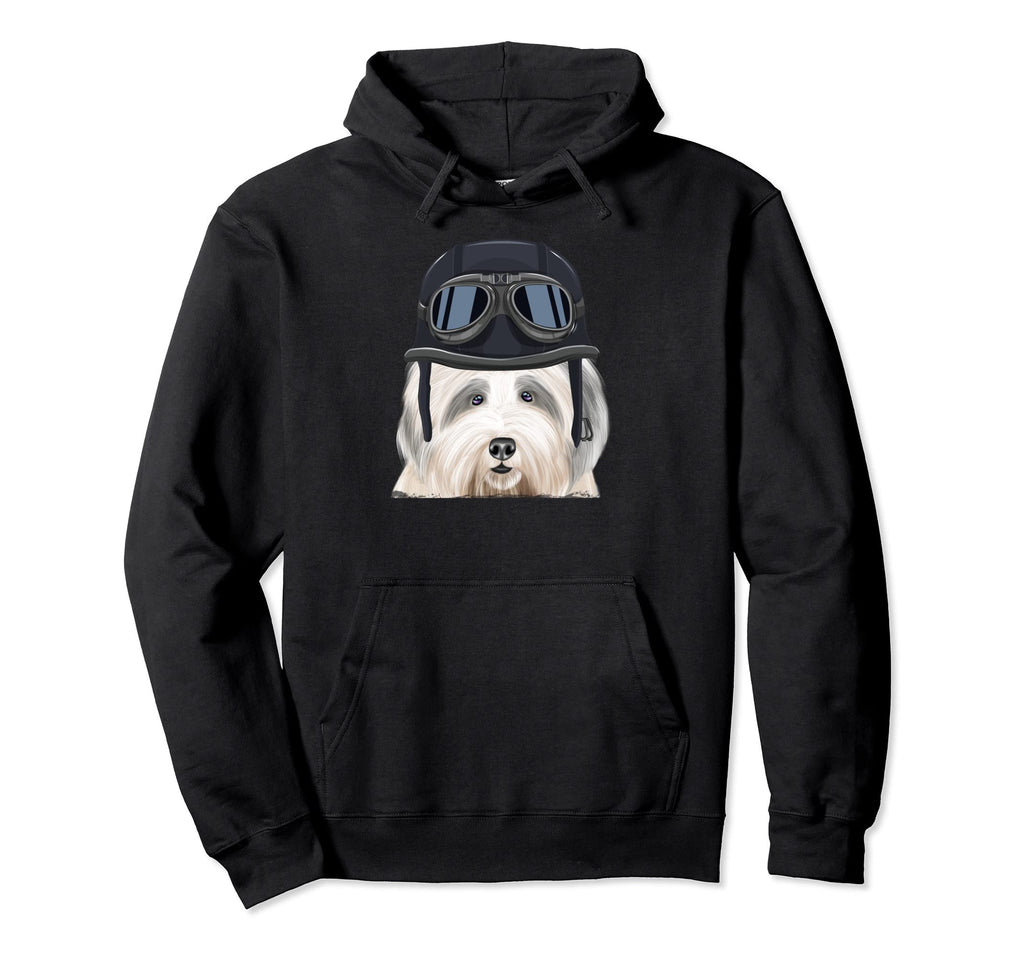 Funny Motorcycle Helmet Old English Hoodie - Aesthetic Graphic Men Women - T-Shirt, Sweatshirt, Hoodie