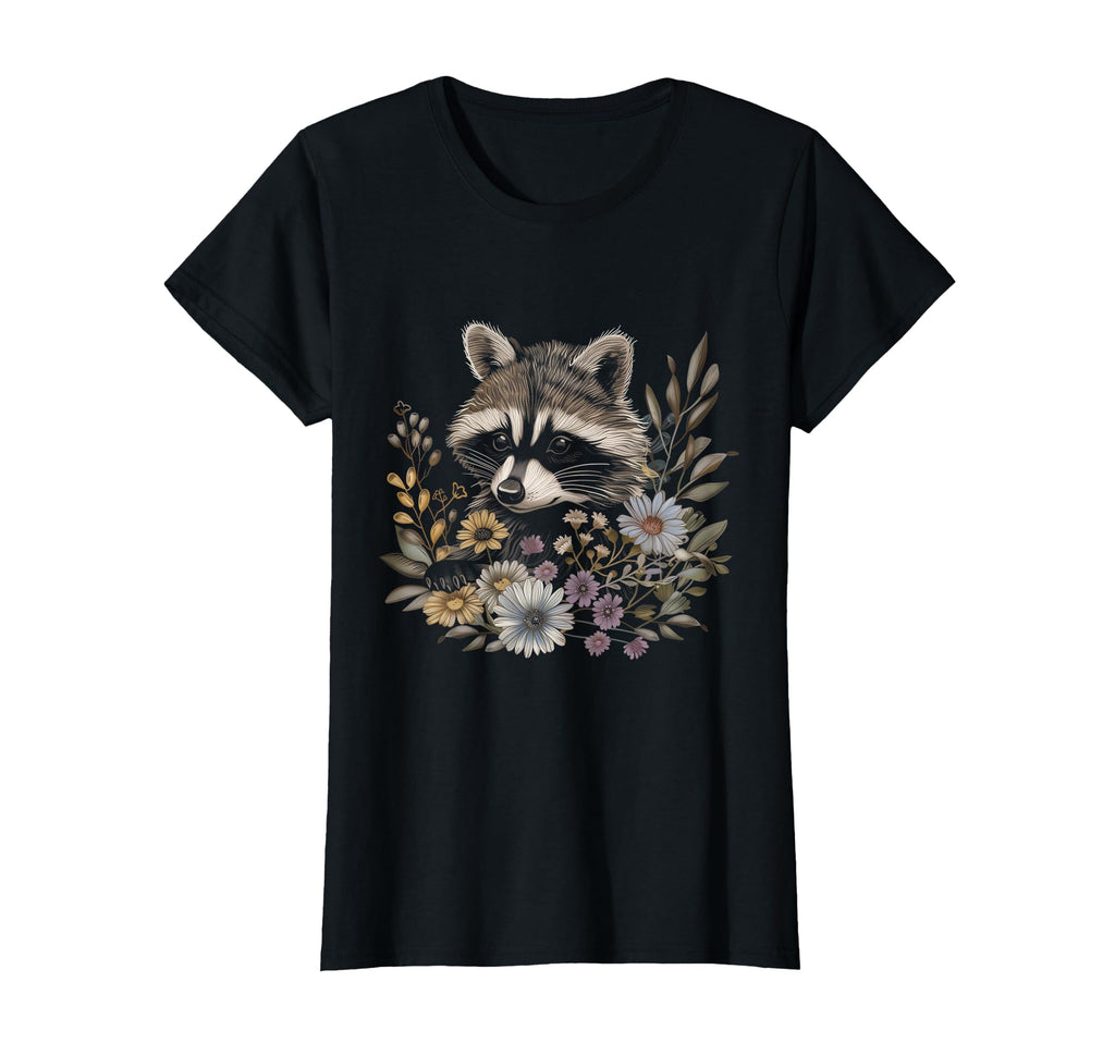 Raccoon Flowers Floral Raccoon Lover T-Shirt - Streetwear Style Men Women - T-Shirt, Sweatshirt, Hoodie