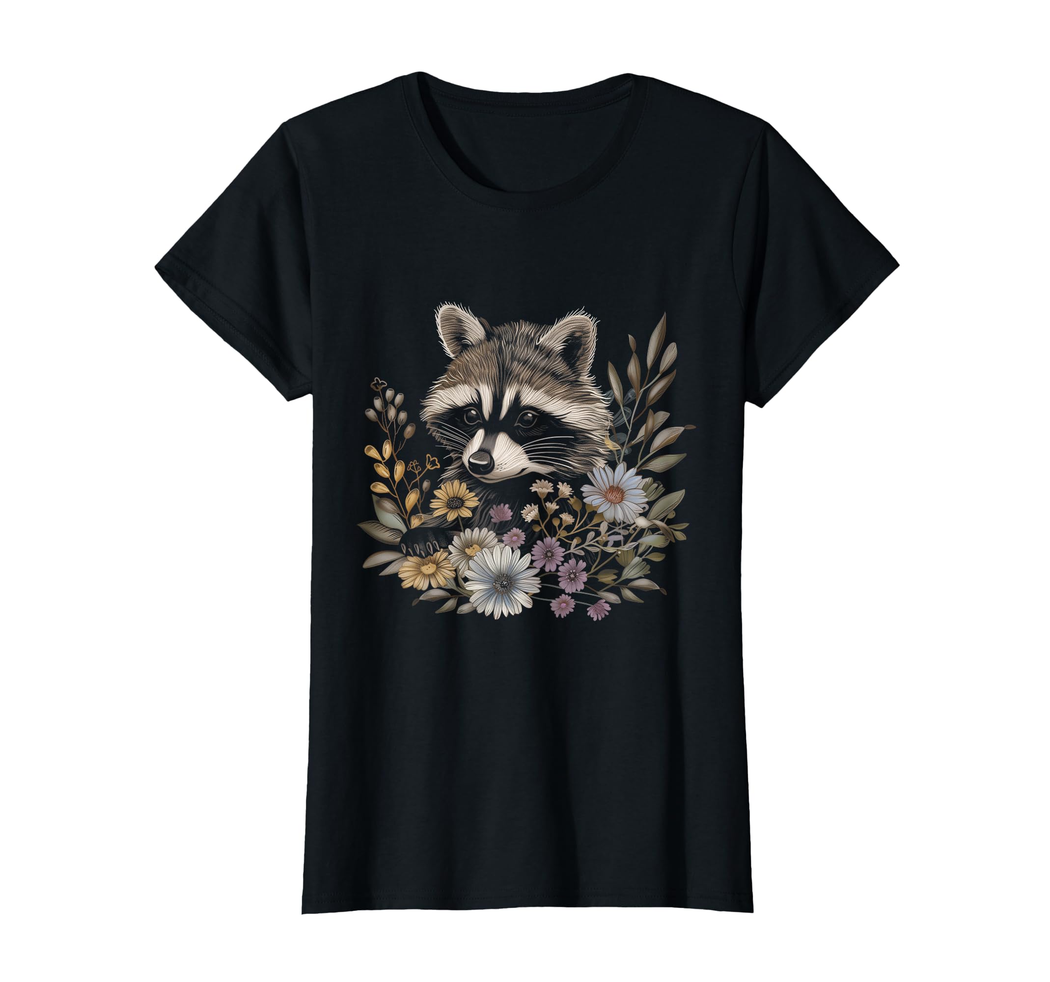 Raccoon Flowers Floral Raccoon Lover T-Shirt - Streetwear Style Men Women - T-Shirt, Sweatshirt, Hoodie