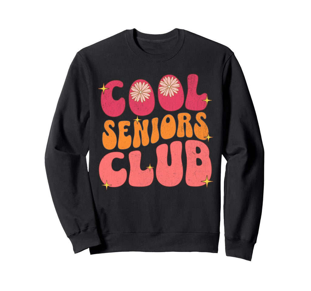 Seniors Club Pastel Typography Sweatshirt - Graphic Print for Adults - T-Shirt, Sweatshirt, Hoodie
