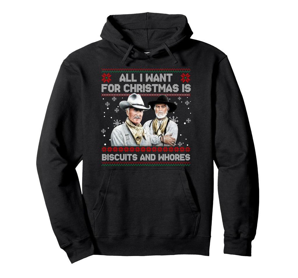 Western Cowboys Biscuits And Whores Hoodie - Minimalist Print Unisex - T-Shirt, Sweatshirt, Hoodie