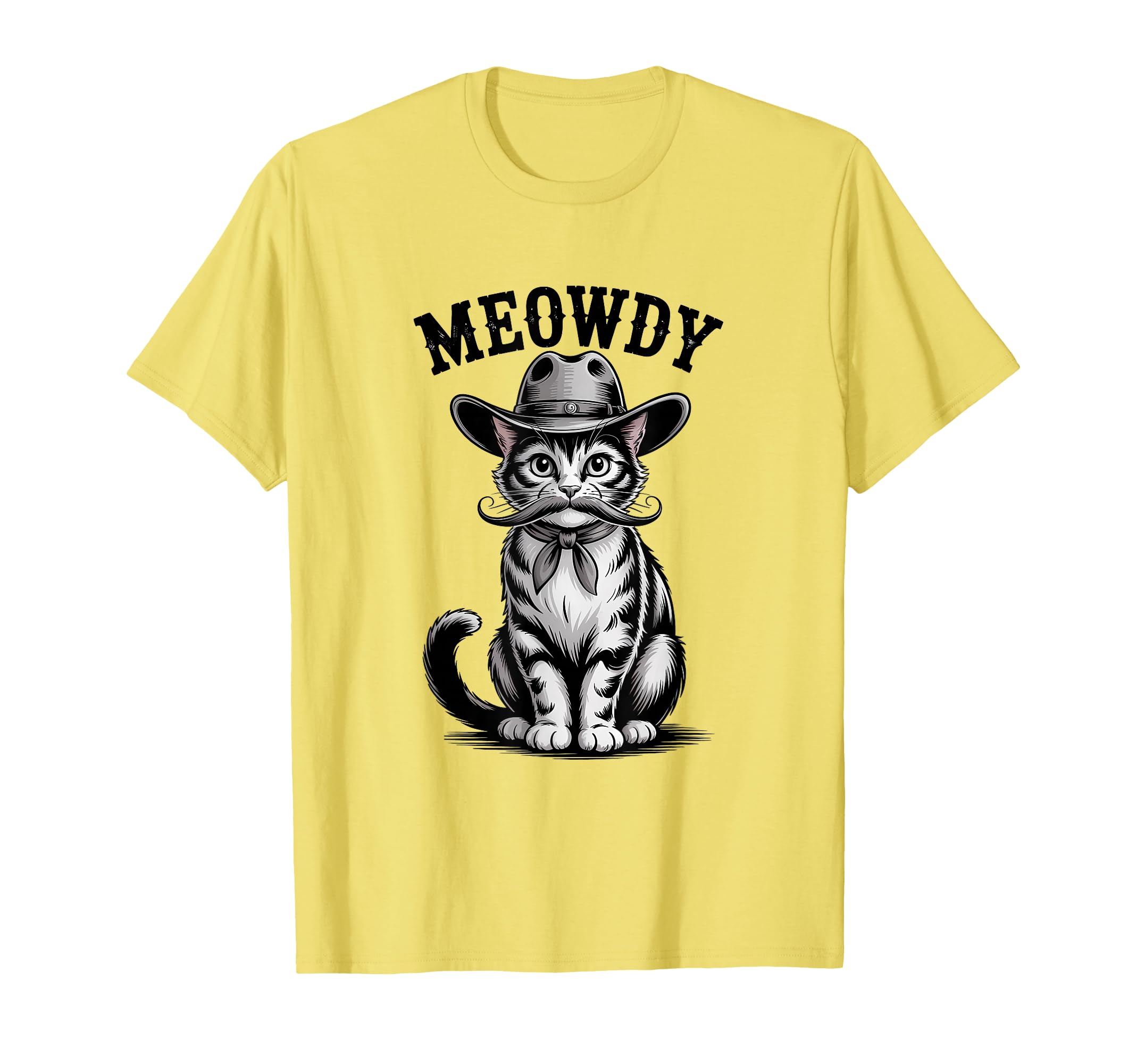 Meowdy Country Music Moustache Western T-Shirt - Novelty Apparel Unisex - T-Shirt, Sweatshirt, Hoodie