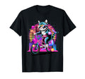 Cat Riding Bmx Bike 80S Synthwave T-Shirt - Fun Novelty Design Men Women - T-Shirt, Sweatshirt, Hoodie
