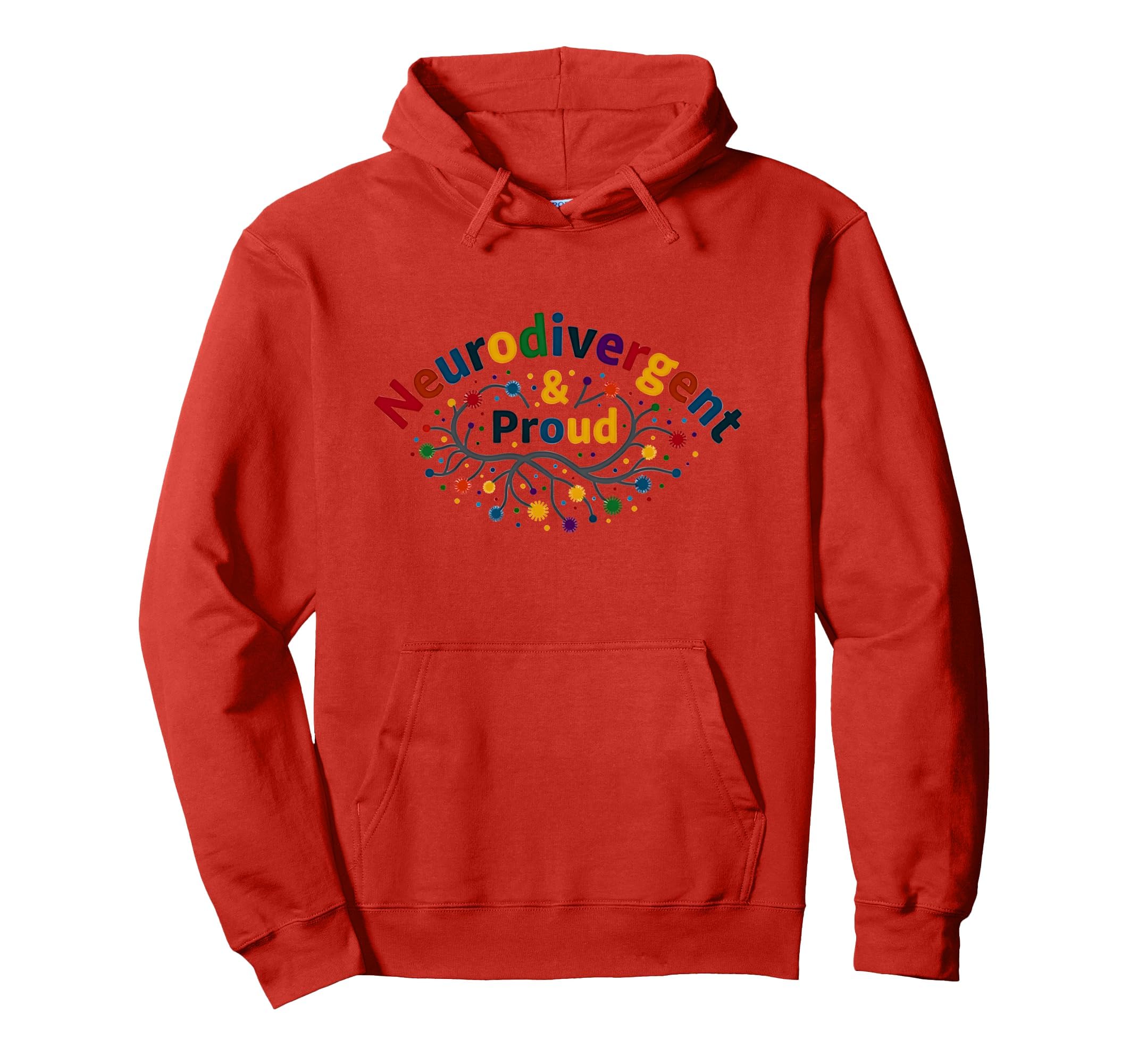Neurodivergent Proud Colorful Brain Hoodie - Minimalist Print Unisex - T-Shirt, Sweatshirt, Hoodie