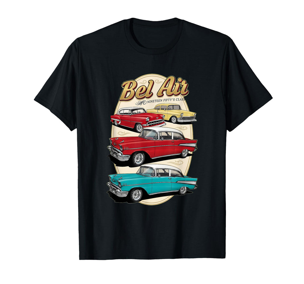 90S Bel Air 1957 57 Car Old School Hot Rod T-Shirt - Graphic Print Unisex - T-Shirt, Sweatshirt, Hoodie
