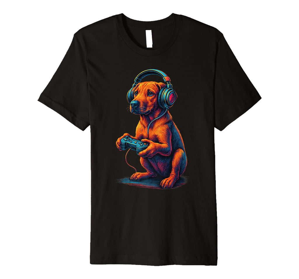Rhodesian Ridgeback Gamer Gaming Dog T-Shirt - Trendy Graphic Men Women - T-Shirt, Sweatshirt, Hoodie