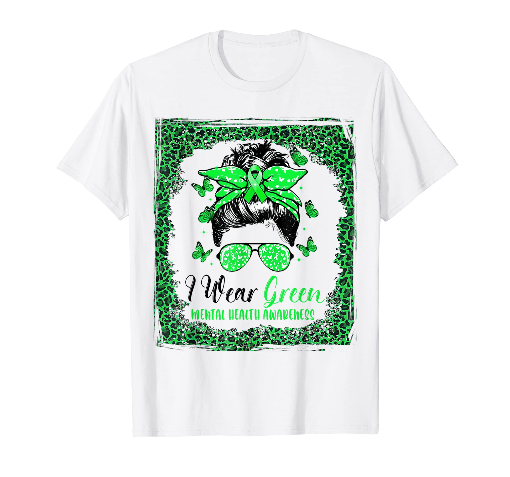 Leopard Mental Health Awareness T-Shirt - Aesthetic Graphic for Adults - T-Shirt, Sweatshirt, Hoodie