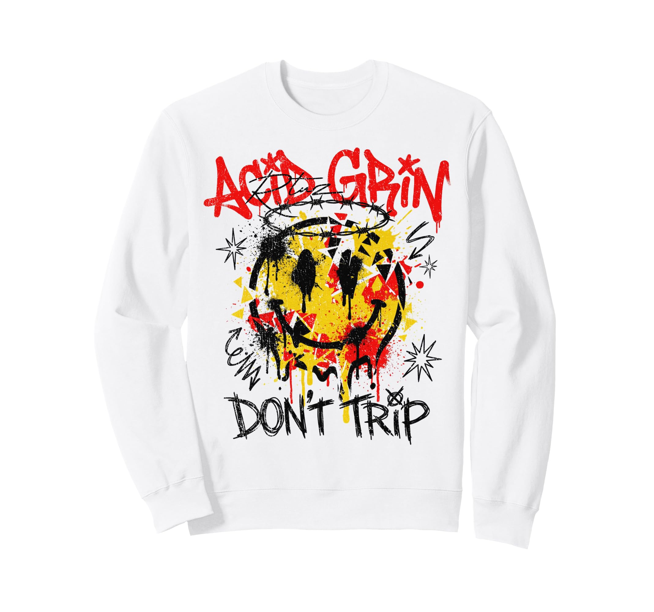Aesthetic Streetwear Smile Sweatshirt - Trendy Graphic Men Women - T-Shirt, Sweatshirt, Hoodie