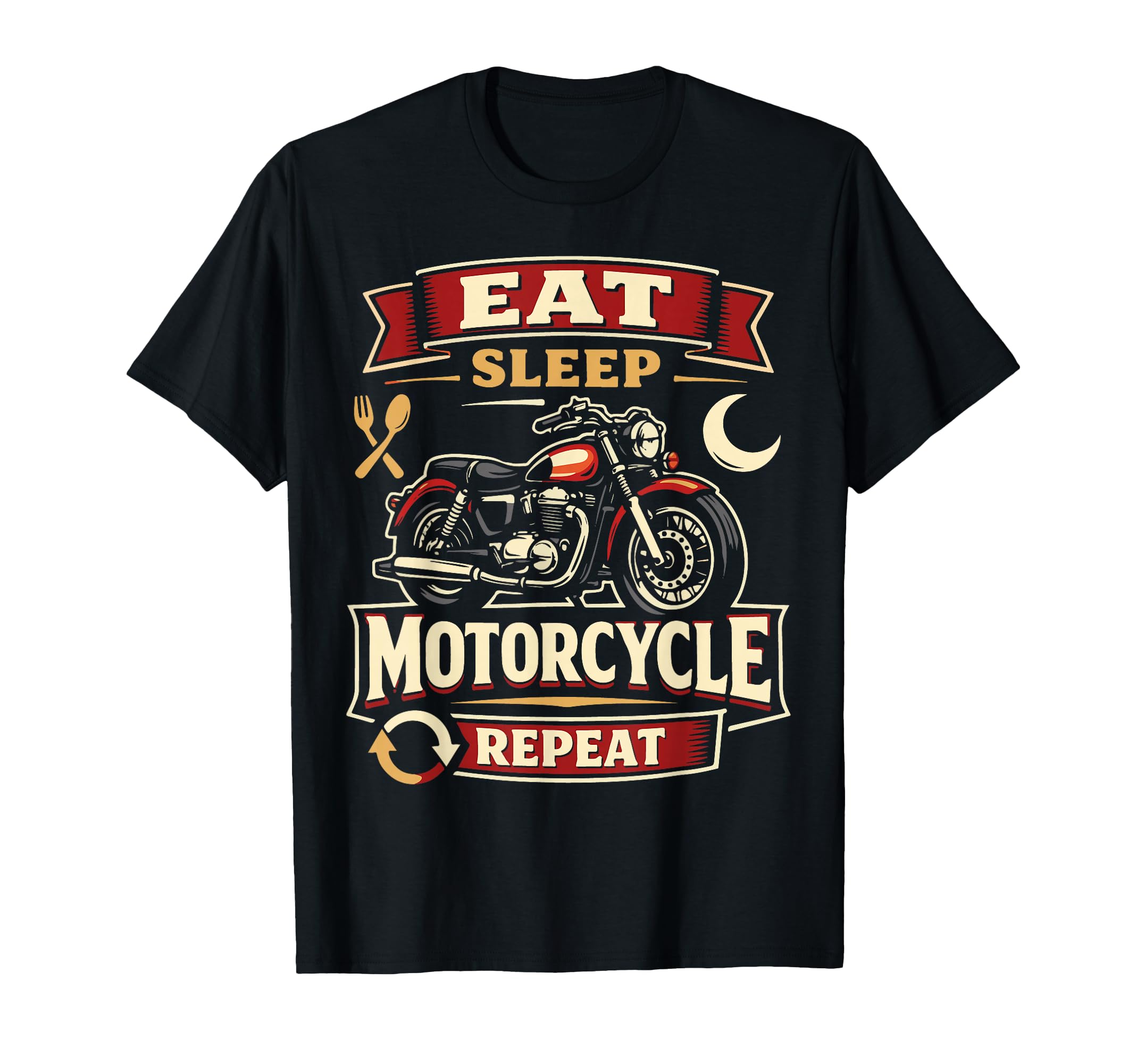Motorcycle Biker Eat Sleep Motorcycle T-Shirt - Streetwear Style for Adults - T-Shirt, Sweatshirt, Hoodie