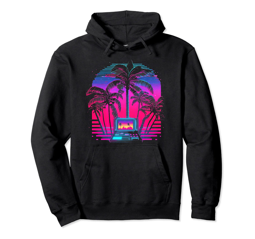 Palm Tree Vaporwave Retrowave Aesthetic Hoodie - Novelty Apparel Men Women - T-Shirt, Sweatshirt, Hoodie