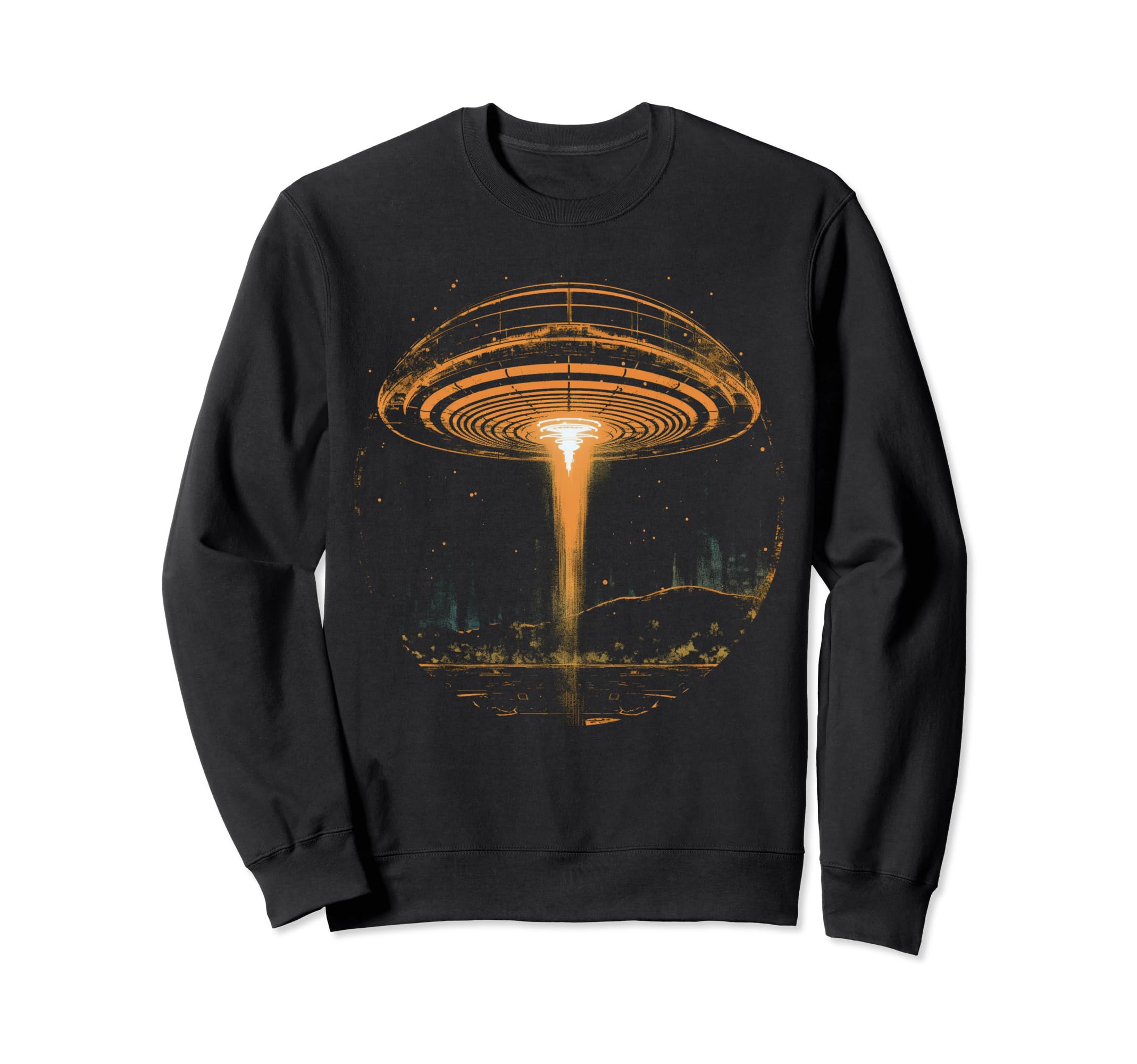 Ufo Alien Space Distressed 70S Vibes Sweatshirt - Unique Graphic Men Women - T-Shirt, Sweatshirt, Hoodie