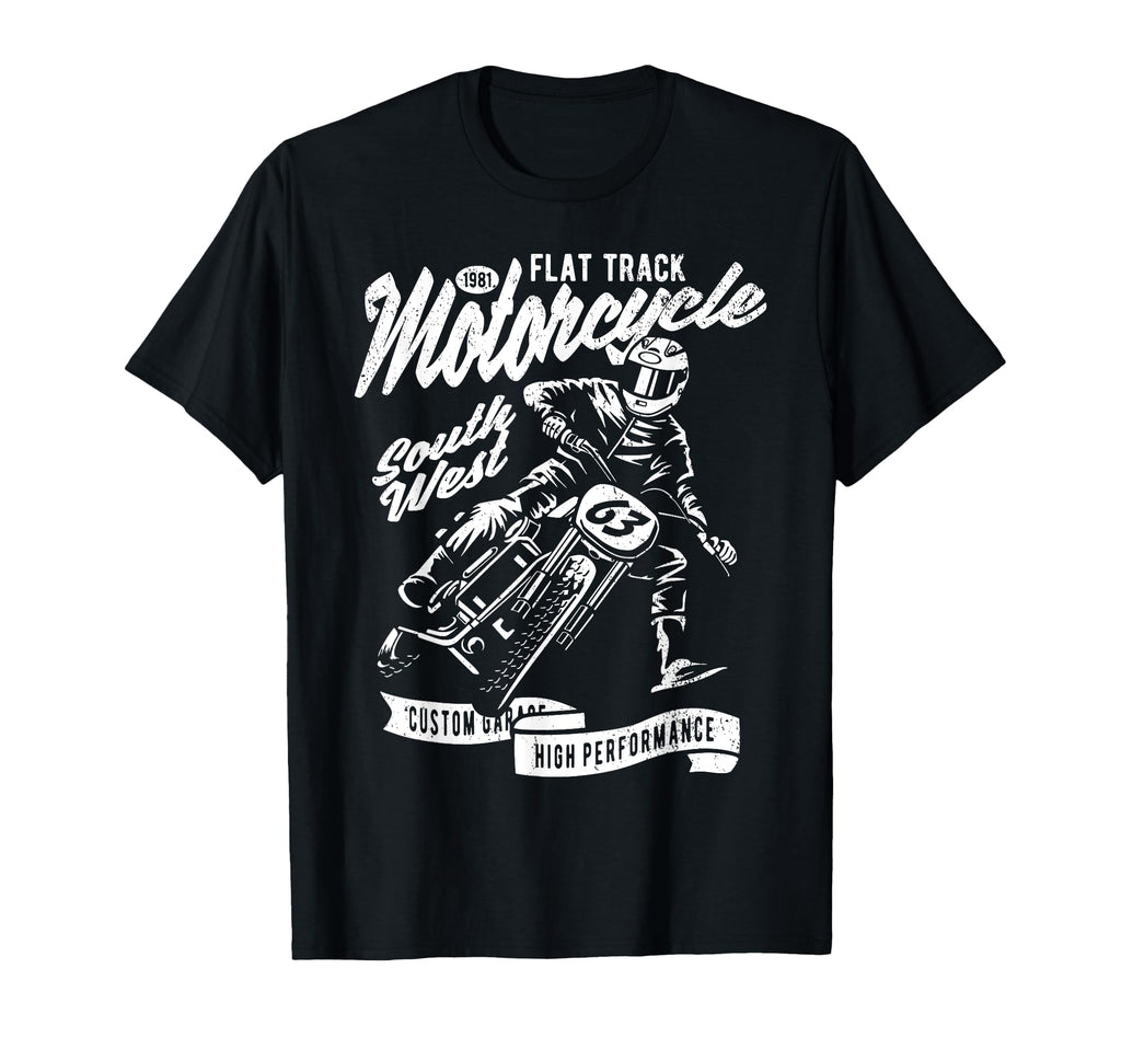 Flat Track Motorcycle Race T-Shirt - Aesthetic Graphic for Adults - T-Shirt, Sweatshirt, Hoodie