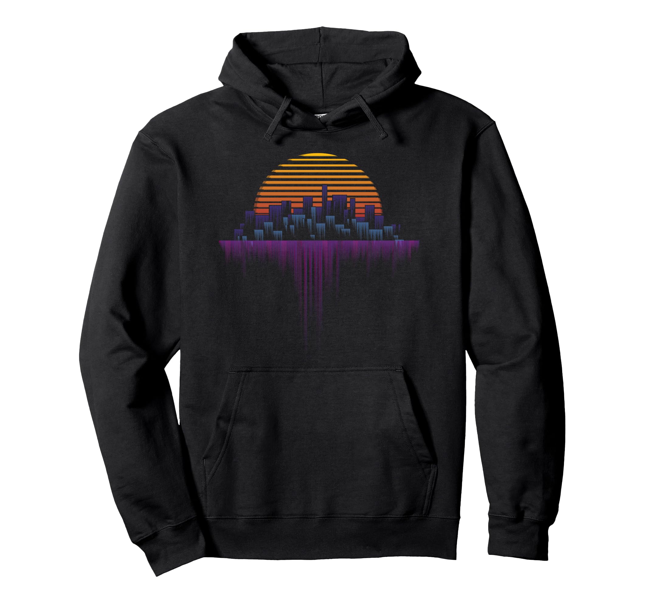 Synthwave Outrun Vaporwave City Hoodie - Aesthetic Graphic Men Women - T-Shirt, Sweatshirt, Hoodie
