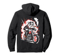 Dog Biker Riding Motorcycle Outfit Hoodie - Novelty Apparel Men Women - T-Shirt, Sweatshirt, Hoodie