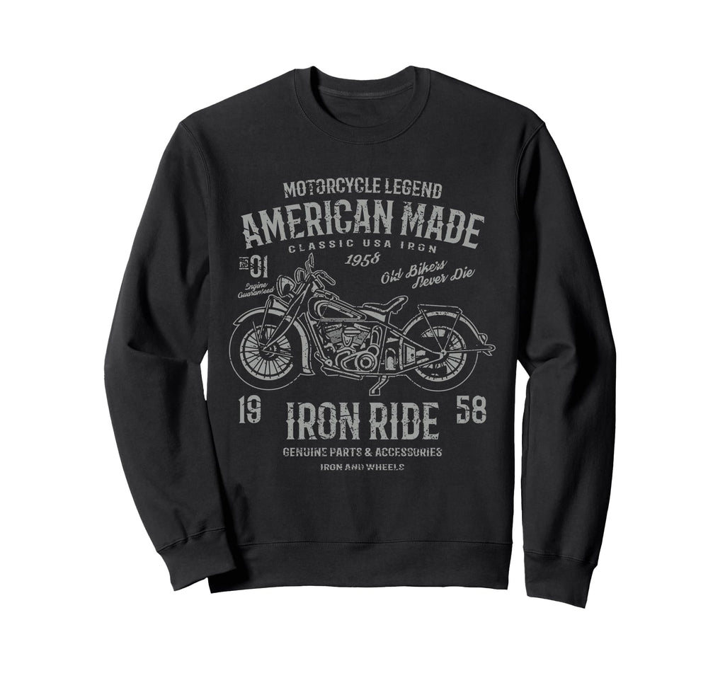 American Motorcycle Distressed Sweatshirt - Custom Art Print Unisex - T-Shirt, Sweatshirt, Hoodie