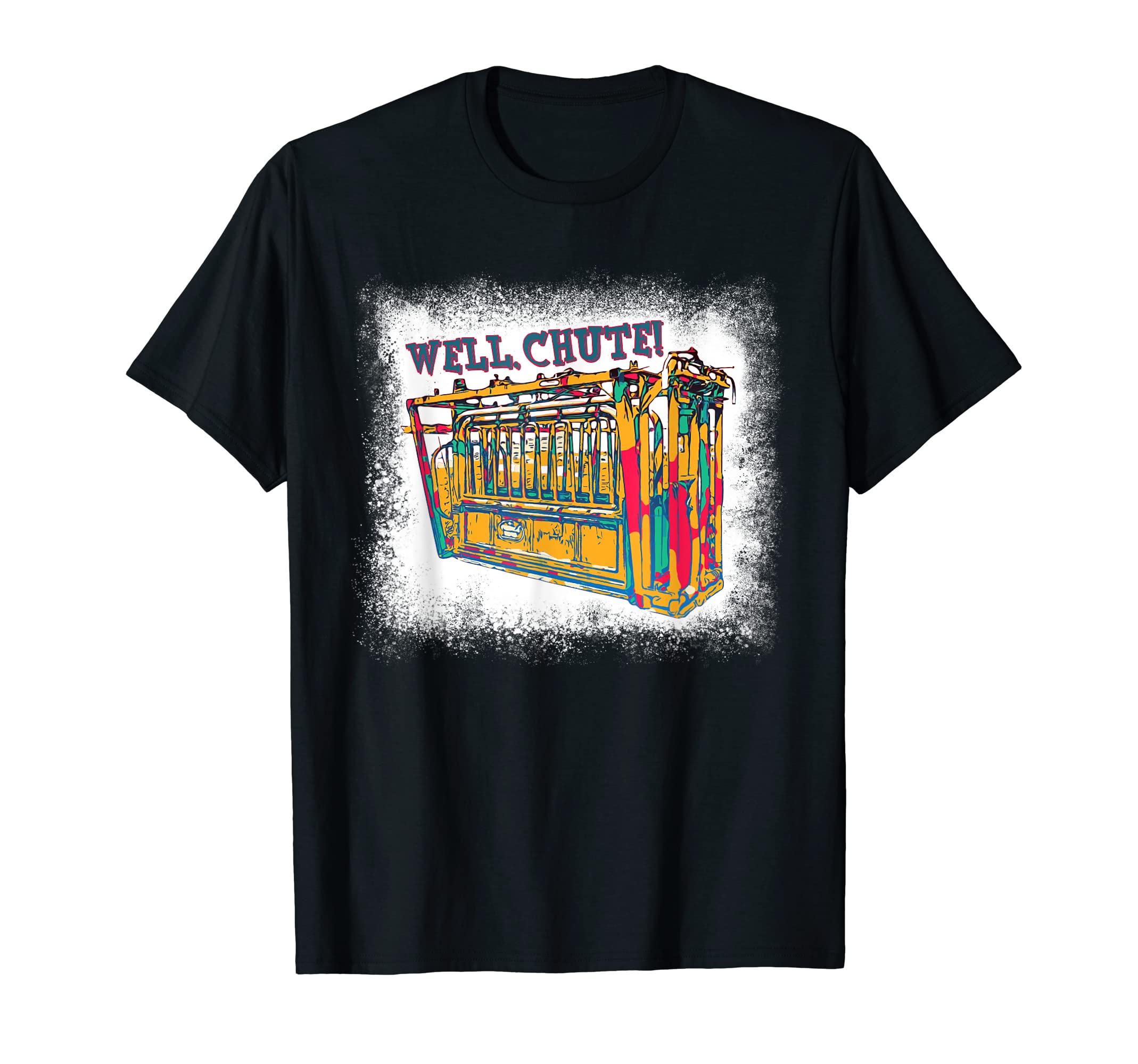 Well Chute Bleached Western Cowboy T-Shirt - Graphic Print Men Women - T-Shirt, Sweatshirt, Hoodie