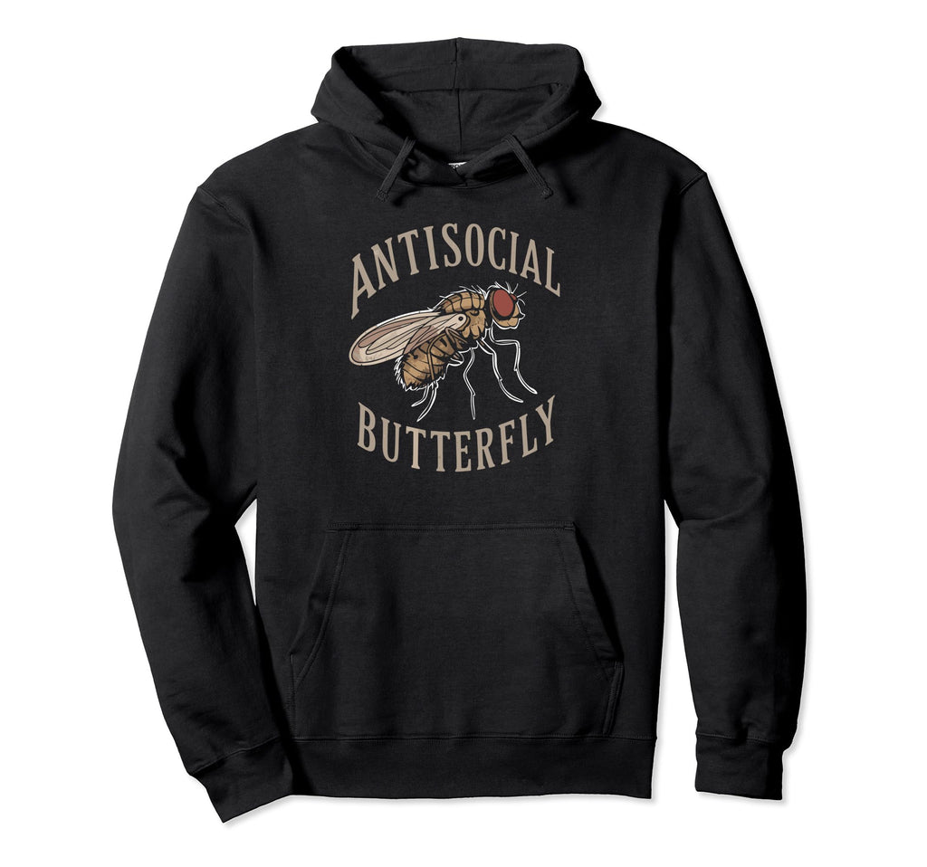 Antisocial Butterfly Goth Housefly Hoodie - Trendy Graphic for Adults - T-Shirt, Sweatshirt, Hoodie