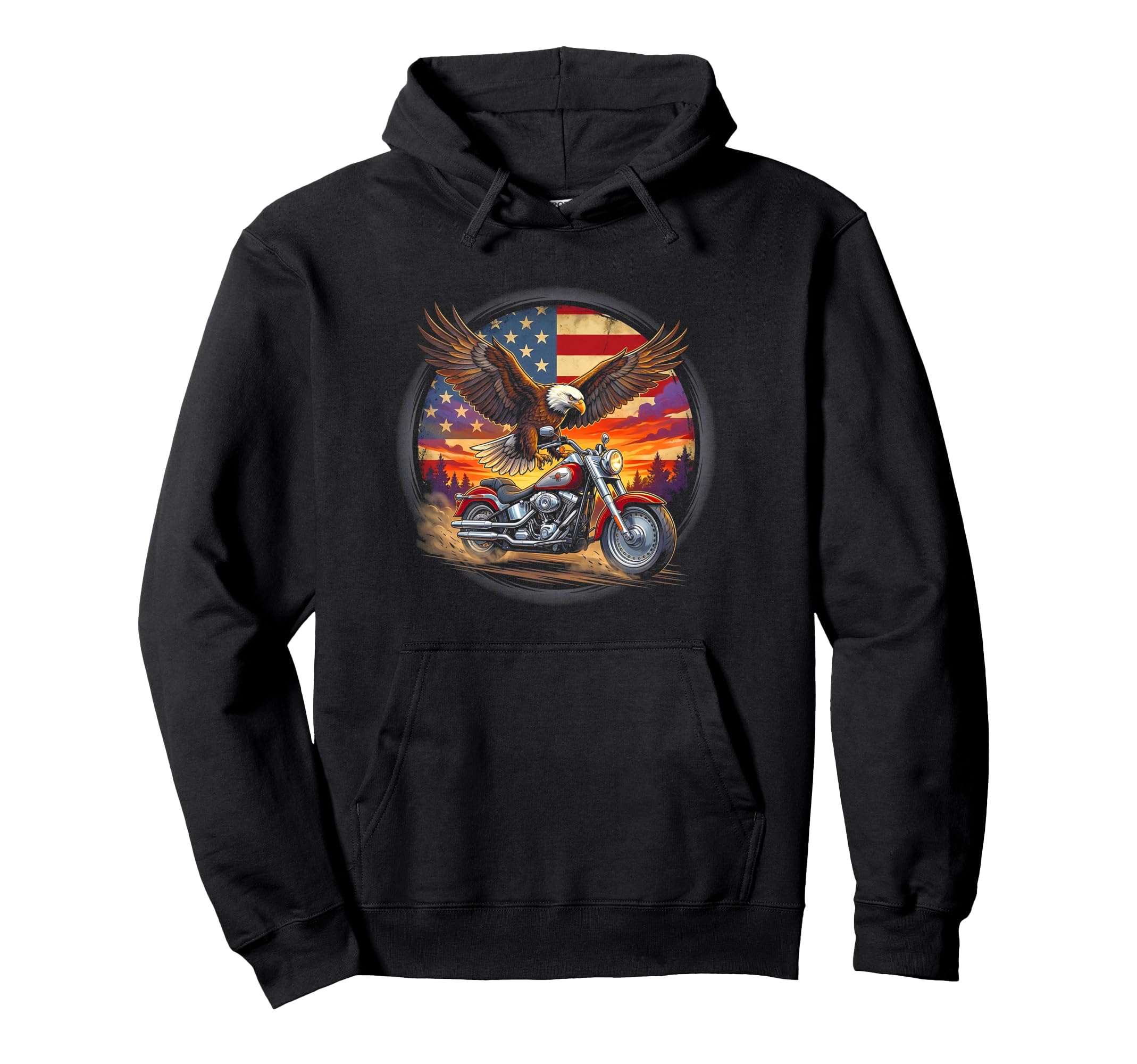 Usa Flag Motorcycle Usa Flag Biker Hoodie - Streetwear Style Men Women - T-Shirt, Sweatshirt, Hoodie