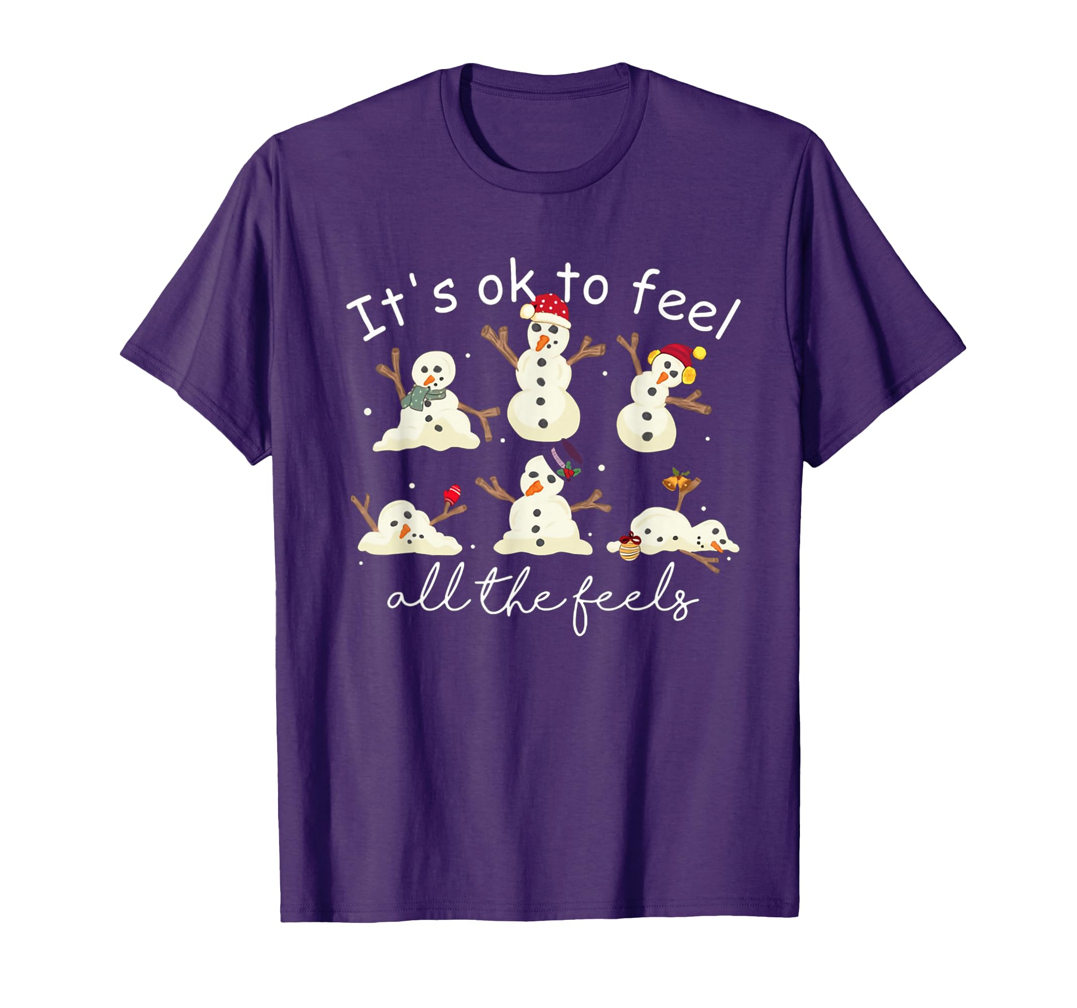 Its Ok To Feel All Feels Mental Health T-Shirt - Minimalist Print Unisex - T-Shirt, Sweatshirt, Hoodie