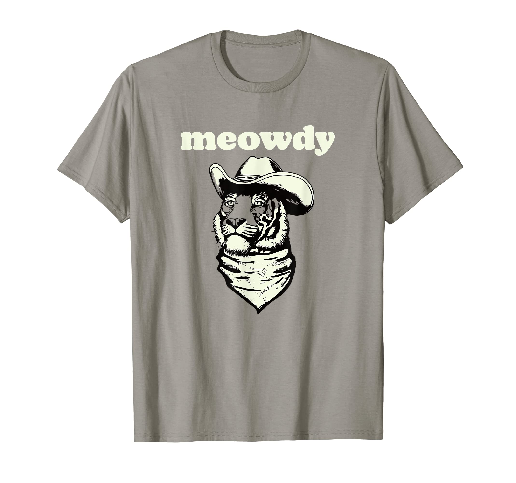 Meowdy Funny Country Music Tiger Cowboy T-Shirt - Graphic Print for Adults - T-Shirt, Sweatshirt, Hoodie