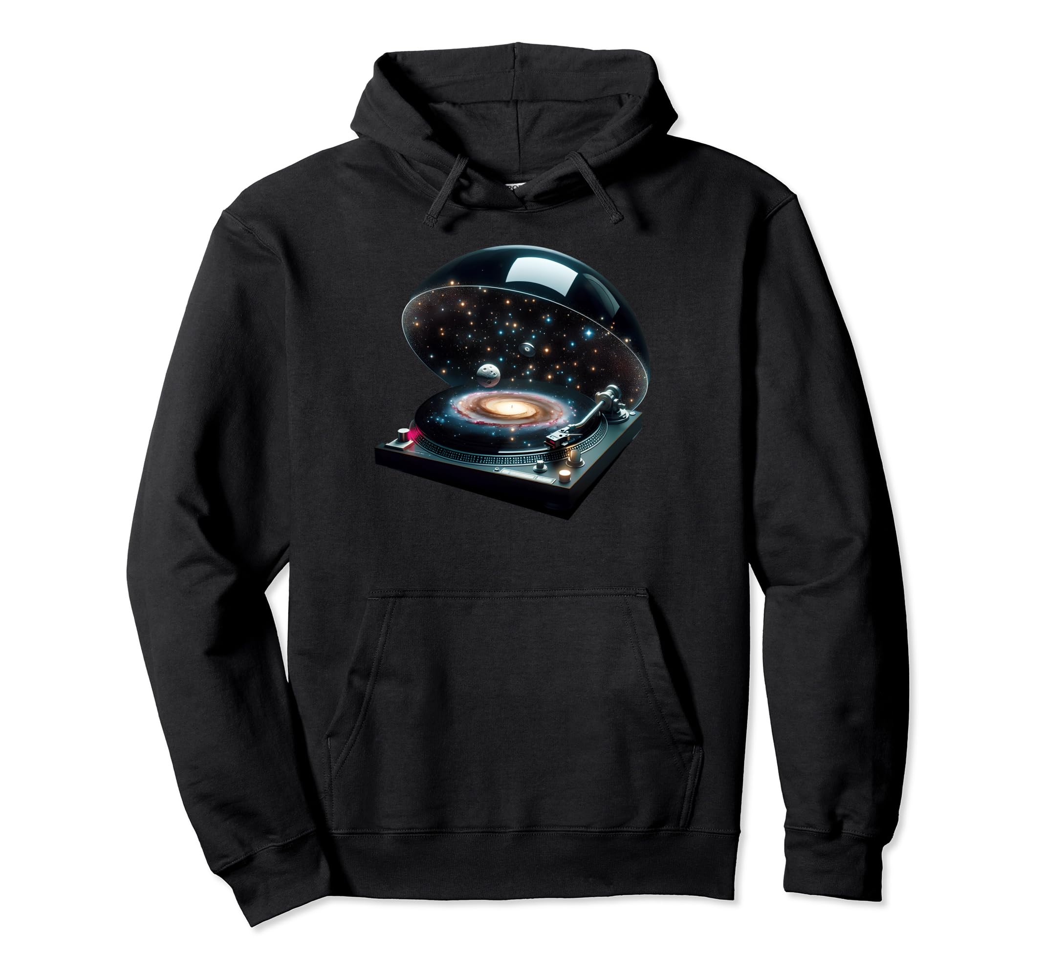 Fantasy Vinyl Player Space Hoodie - Fun Novelty Design for Adults - T-Shirt, Sweatshirt, Hoodie