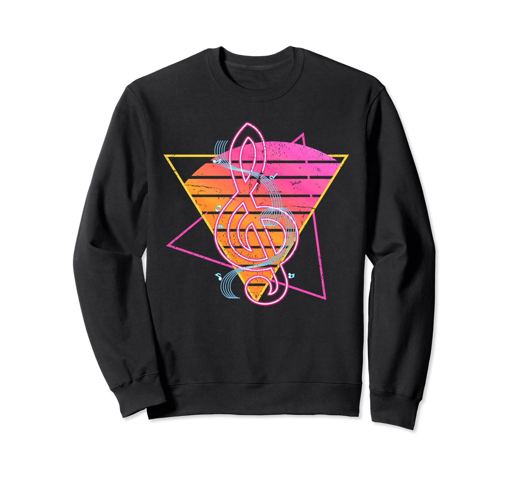 Treble Clef Synthwave 80S Art Music Sweatshirt - Aesthetic Graphic Unisex - T-Shirt, Sweatshirt, Hoodie