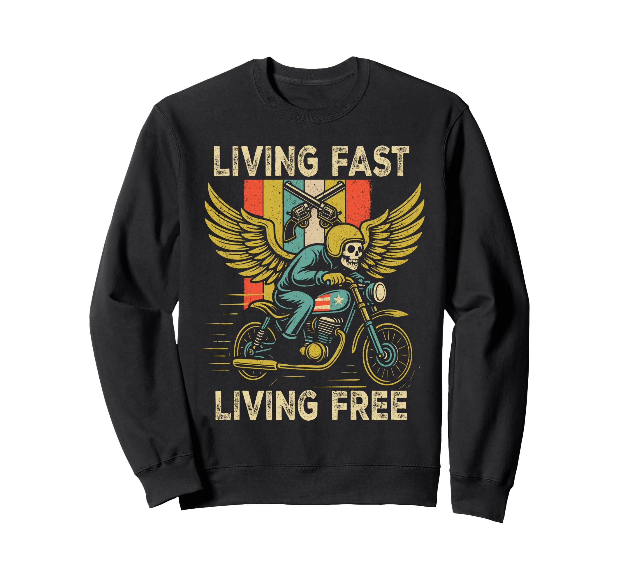 Motorcycle Living Fast Free Biker Sweatshirt - Streetwear Style Unisex - T-Shirt, Sweatshirt, Hoodie