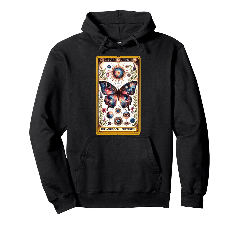 Antisocial Butterfly Tarot Card Hoodie - Aesthetic Graphic for Adults - T-Shirt, Sweatshirt, Hoodie