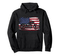 Motorcycle Biker American Flag Hoodie - Aesthetic Graphic Unisex - T-Shirt, Sweatshirt, Hoodie