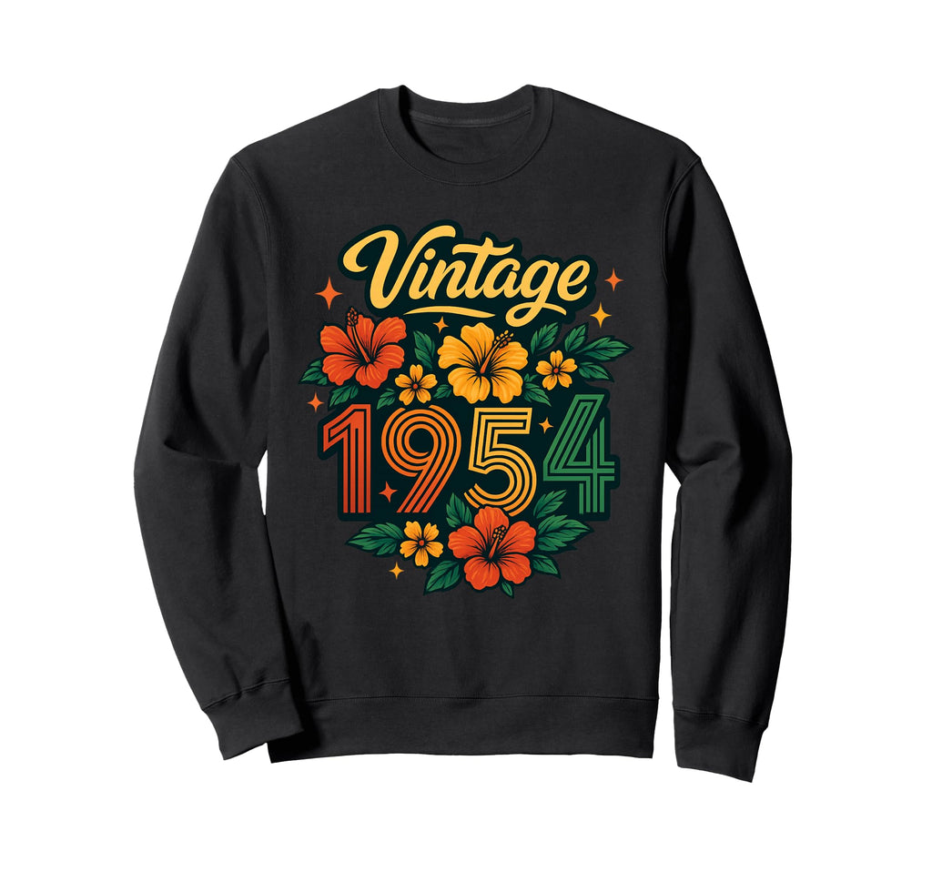 1954 Floral Pattern Hibiscus Art Sweatshirt - Novelty Apparel Men Women - T-Shirt, Sweatshirt, Hoodie