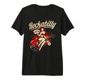 Rockabilly Pin Up 50S Rock Guitar Dark T-Shirt - Trendy Graphic for Adults - T-Shirt, Sweatshirt, Hoodie