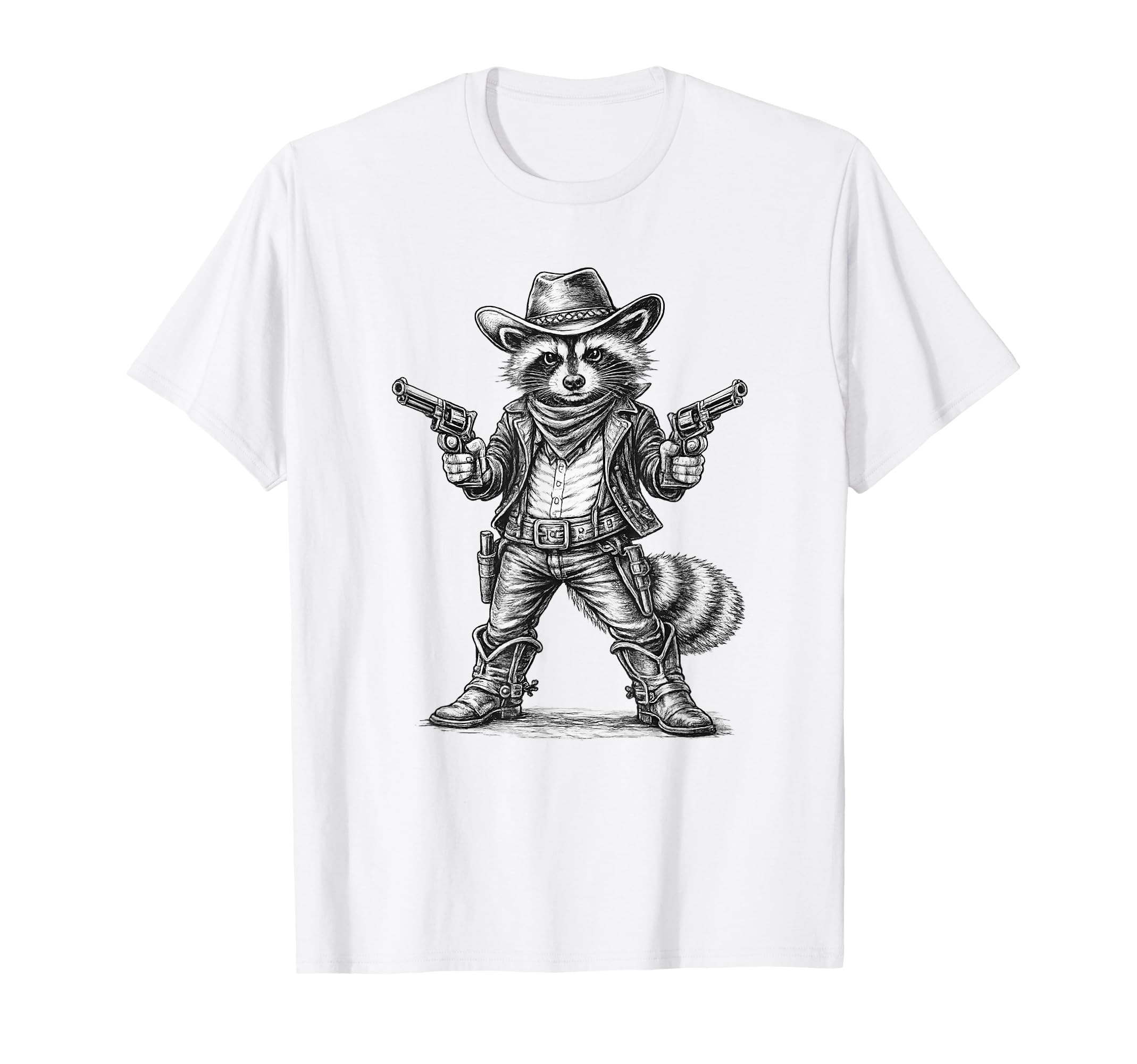 Raccoon Cowboy Trash Panda T-Shirt - Trendy Graphic for Adults - T-Shirt, Sweatshirt, Hoodie