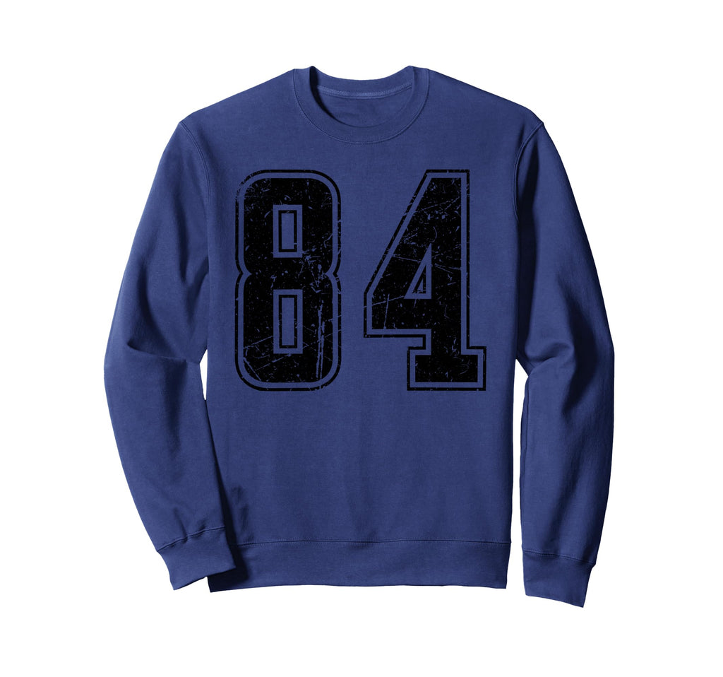 Number 84 Distressed Grunge Jersey Team Sweatshirt - Graphic Print Unisex - T-Shirt, Sweatshirt, Hoodie