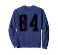 Number 84 Distressed Grunge Jersey Team Sweatshirt - Graphic Print Unisex - T-Shirt, Sweatshirt, Hoodie