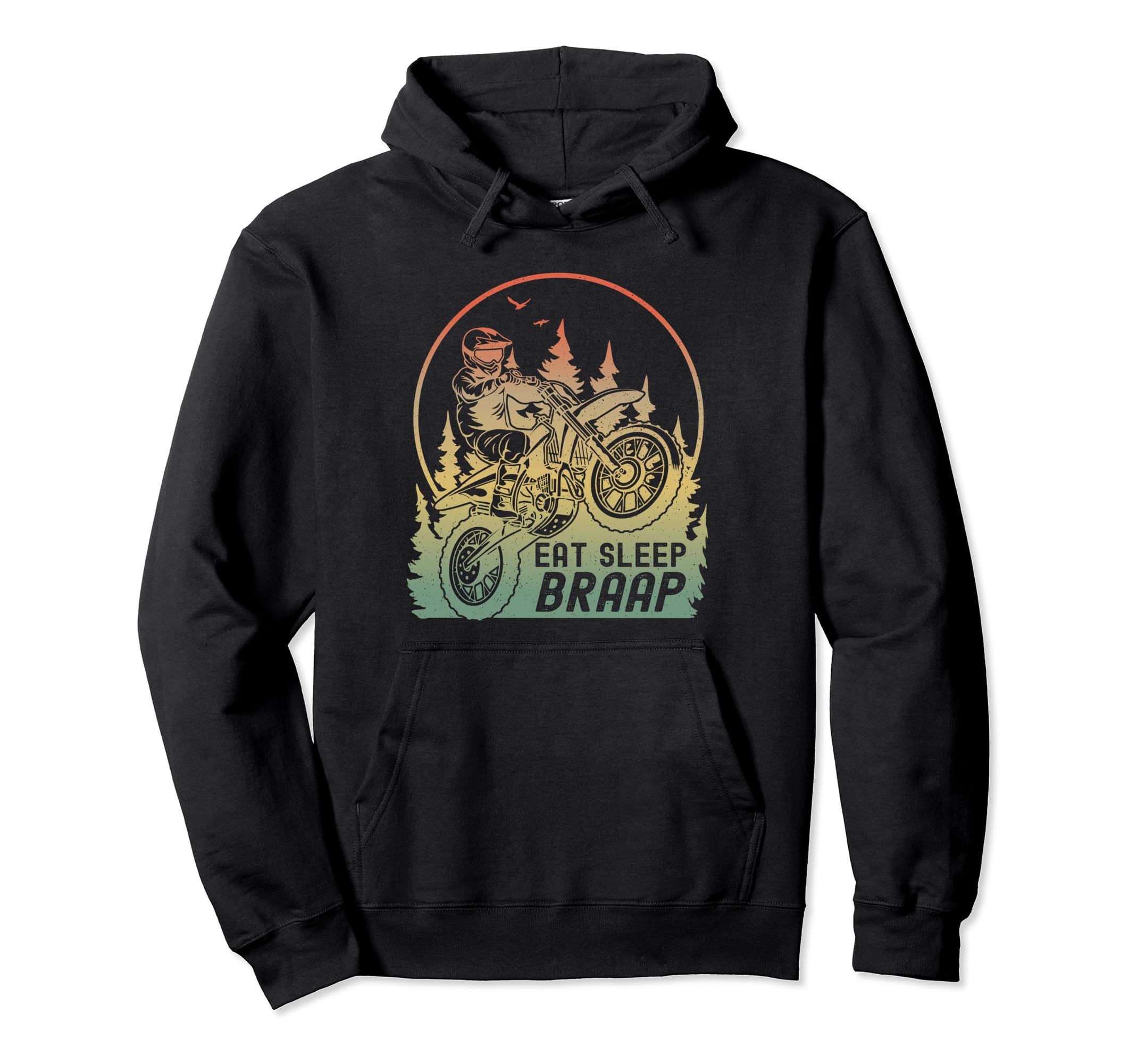 Funny Eat Sleep Braap Motocross Biker Hoodie - Graphic Print Men Women - T-Shirt, Sweatshirt, Hoodie