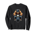 I Love Muscle Motorcycle Bear Sweatshirt - Casual Everyday Wear for Adults - T-Shirt, Sweatshirt, Hoodie