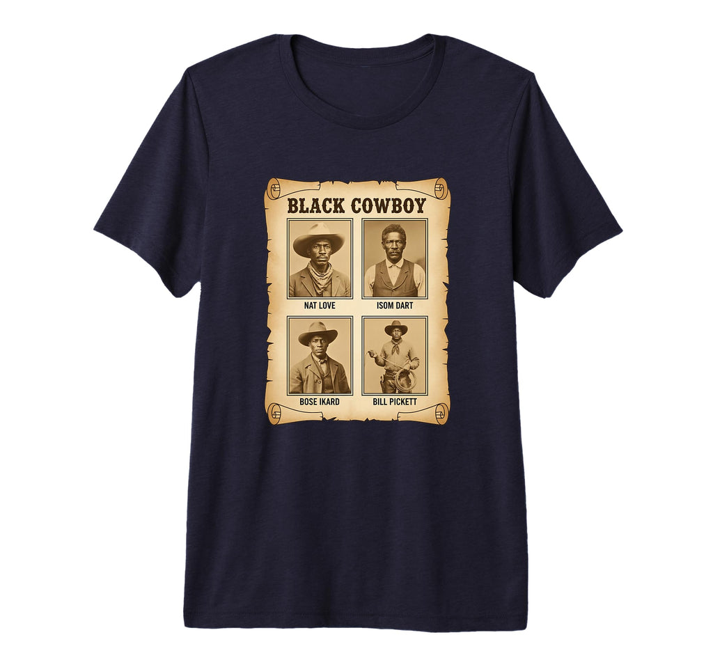 Black Cowboy Western Nat Love Isom Dart T-Shirt - Custom Art Print Unisex - T-Shirt, Sweatshirt, Hoodie