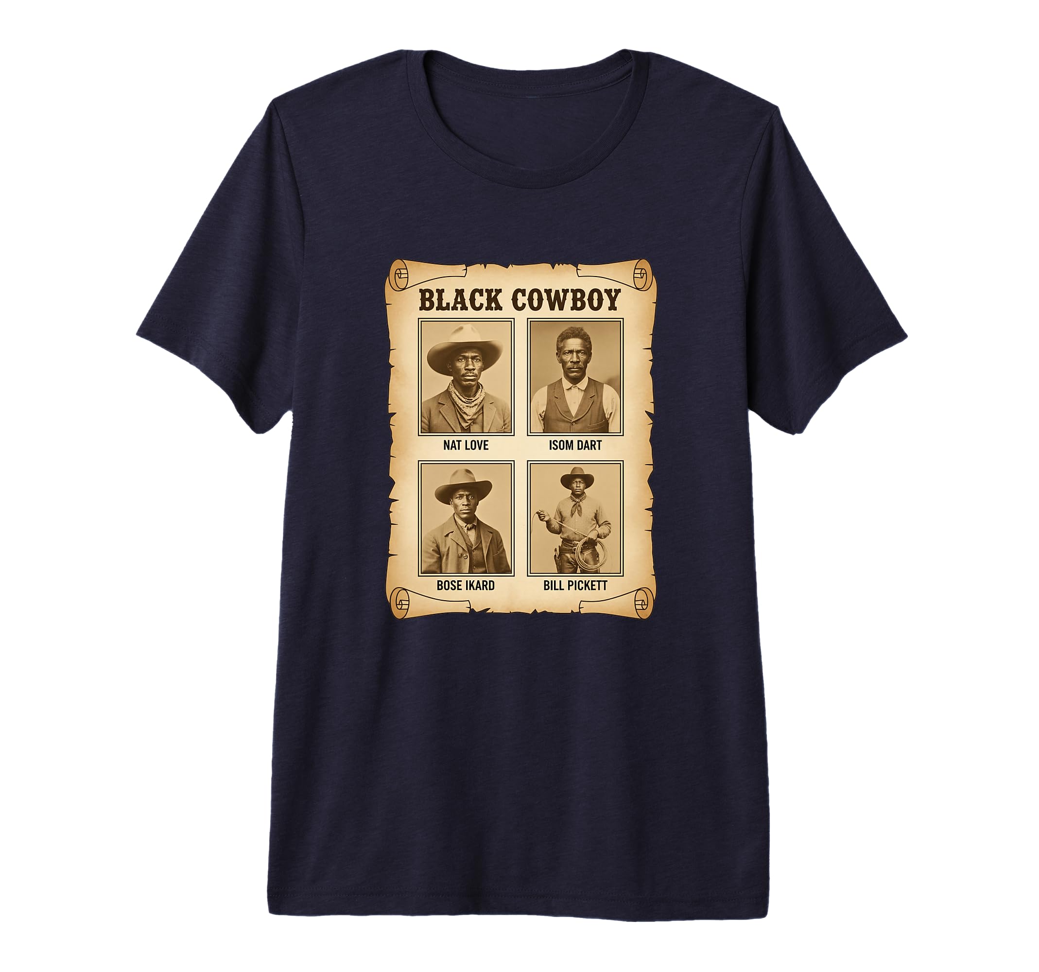 Black Cowboy Western Nat Love Isom Dart T-Shirt - Custom Art Print Unisex - T-Shirt, Sweatshirt, Hoodie