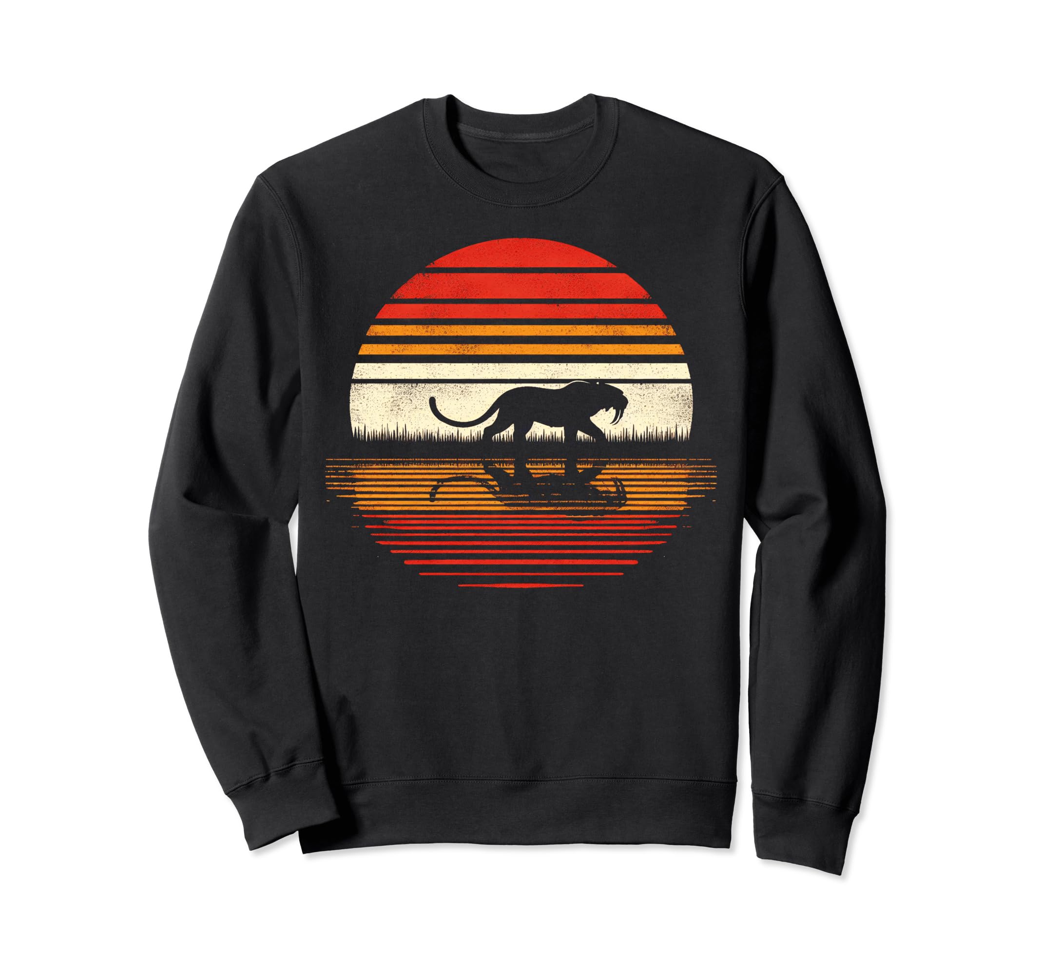 Saber Toothed Tiger Sunset Safari Sweatshirt - Minimalist Print Men Women - T-Shirt, Sweatshirt, Hoodie