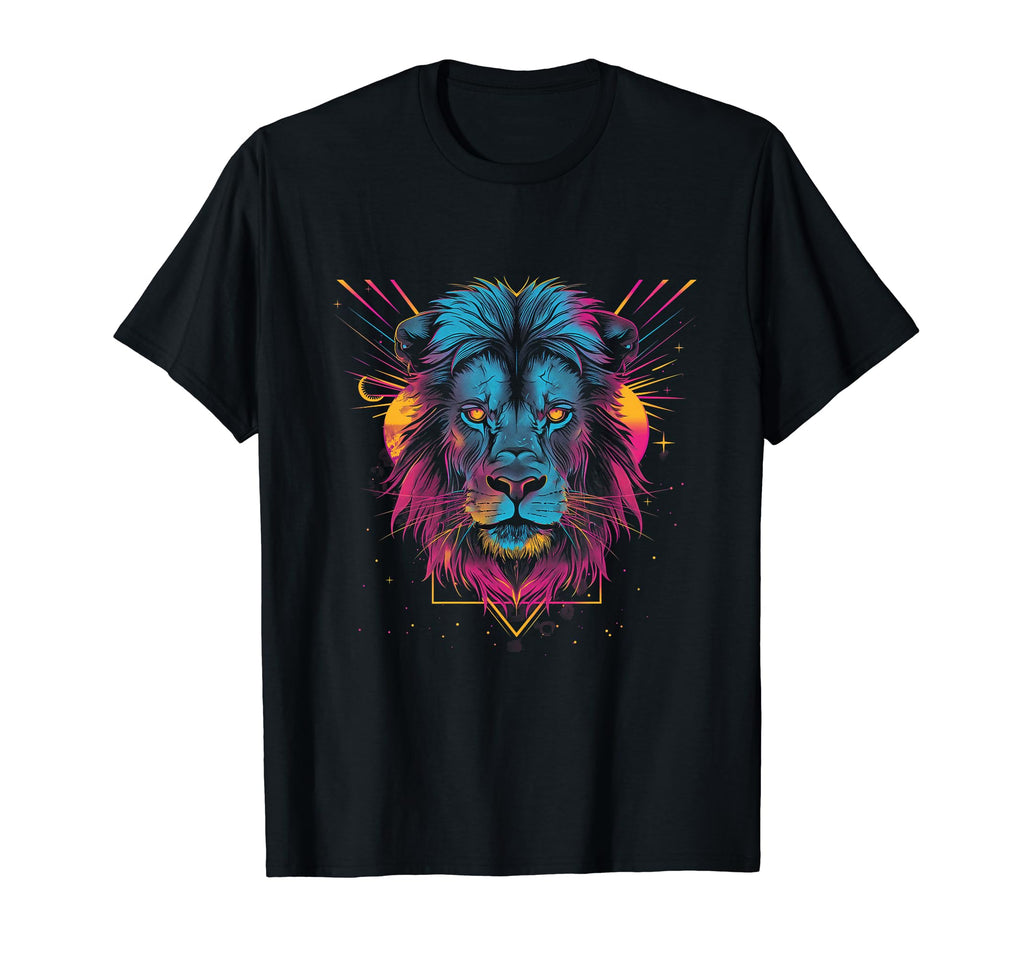 Lion Vaporwave Aesthetic Synthwave T-Shirt - Streetwear Style for Adults - T-Shirt, Sweatshirt, Hoodie