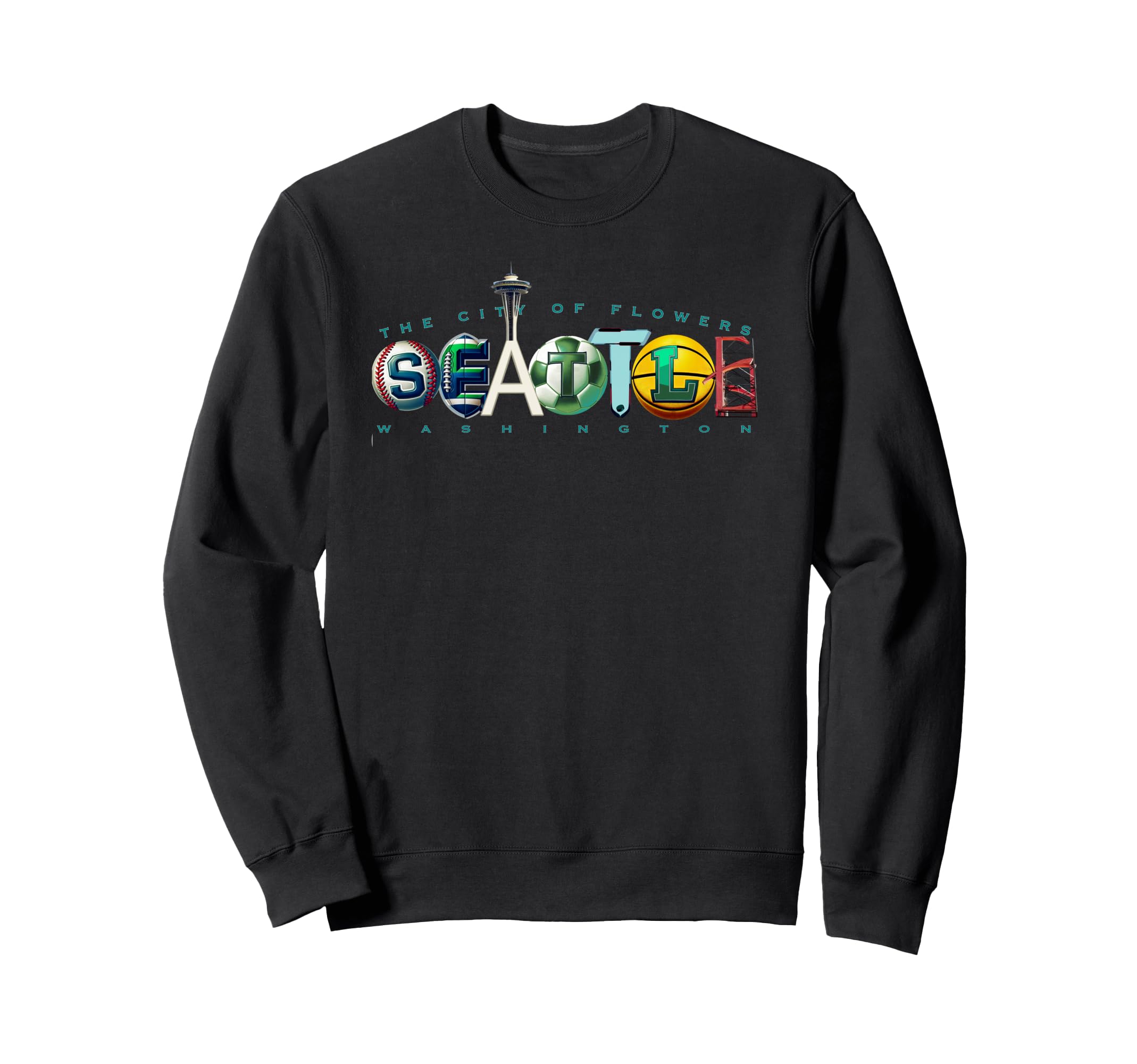 Seattle Wa City Name Sweatshirt - Casual Everyday Wear for Adults - T-Shirt, Sweatshirt, Hoodie