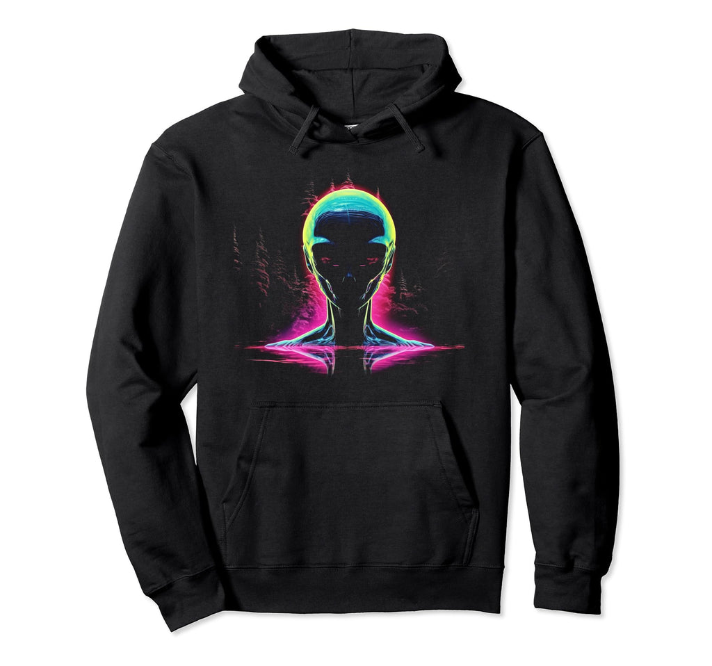 Synthwave Alien Cyberpunk 80S Sci Fi Hoodie - Fun Novelty Design Unisex - T-Shirt, Sweatshirt, Hoodie