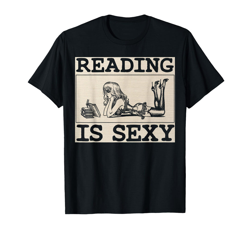 Hot Pin Up Comic Book Reading Is Sexy T-Shirt - Trendy Graphic Men Women - T-Shirt, Sweatshirt, Hoodie