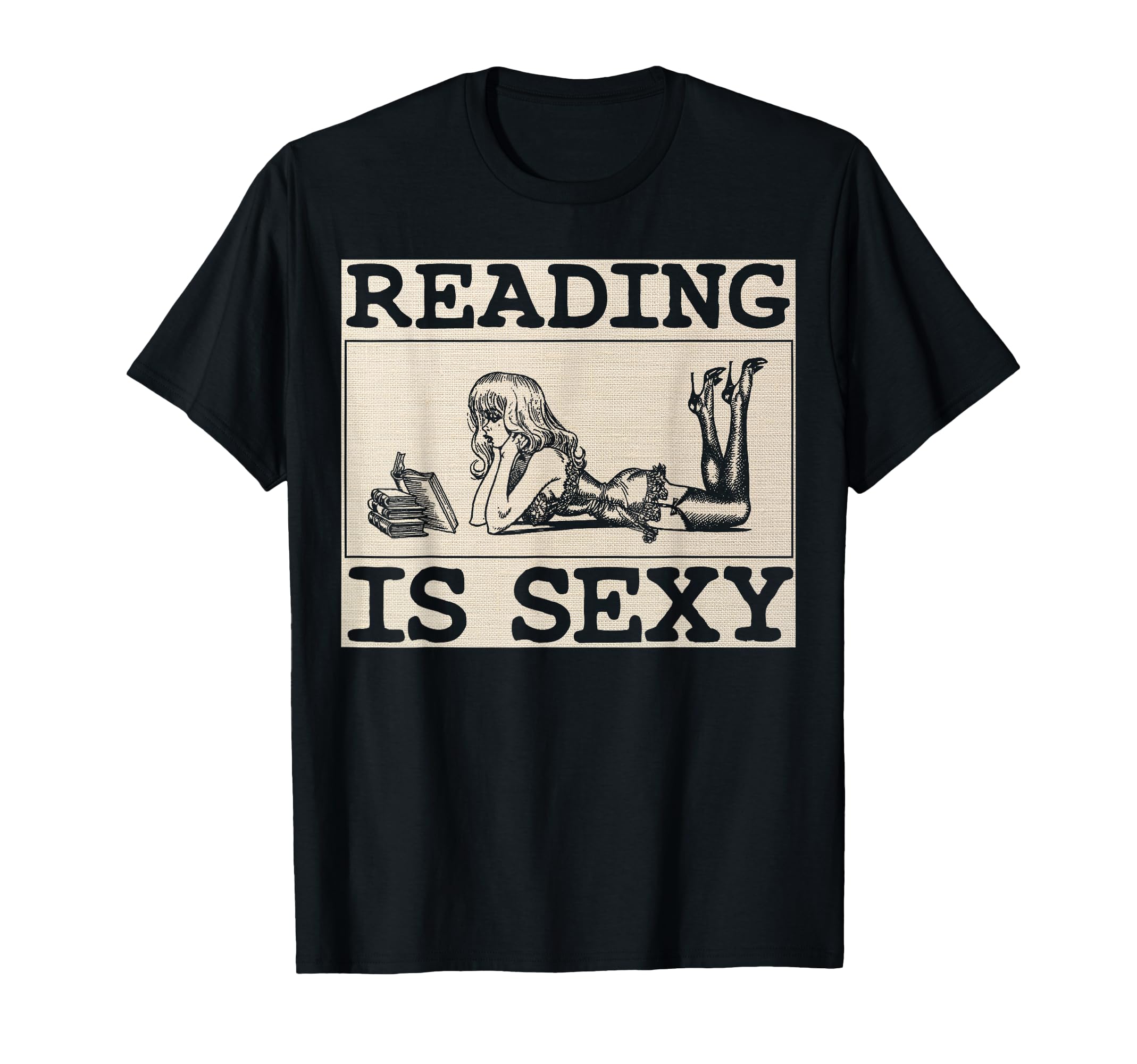 Hot Pin Up Comic Book Reading Is Sexy T-Shirt - Trendy Graphic Men Women - T-Shirt, Sweatshirt, Hoodie