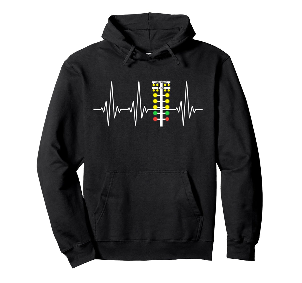 Drag Racing Heartbeat Race Track Light Hoodie - Streetwear Style Unisex - T-Shirt, Sweatshirt, Hoodie