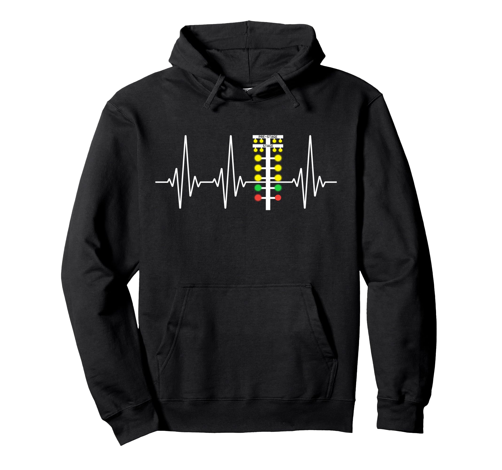 Drag Racing Heartbeat Race Track Light Hoodie - Streetwear Style Unisex - T-Shirt, Sweatshirt, Hoodie