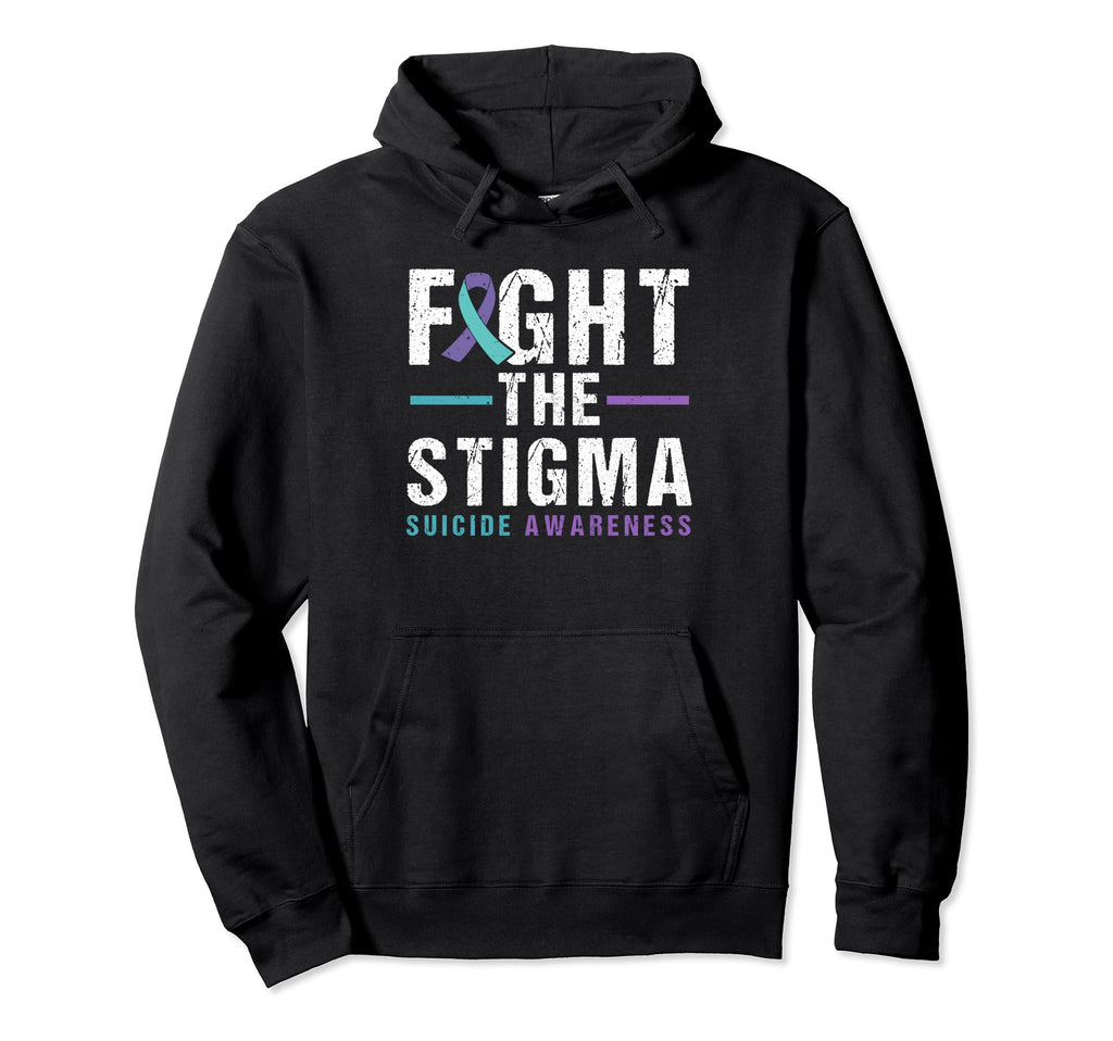Suicide Awareness Fight Stigma Hoodie - Fun Novelty Design for Adults - T-Shirt, Sweatshirt, Hoodie