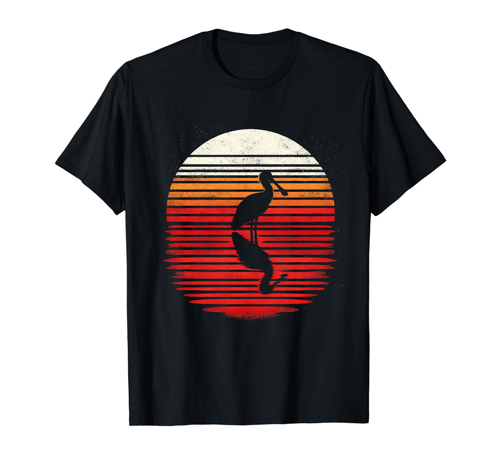Spoonbill Bird Sunset Safari 70S T-Shirt - Streetwear Style for Adults - T-Shirt, Sweatshirt, Hoodie