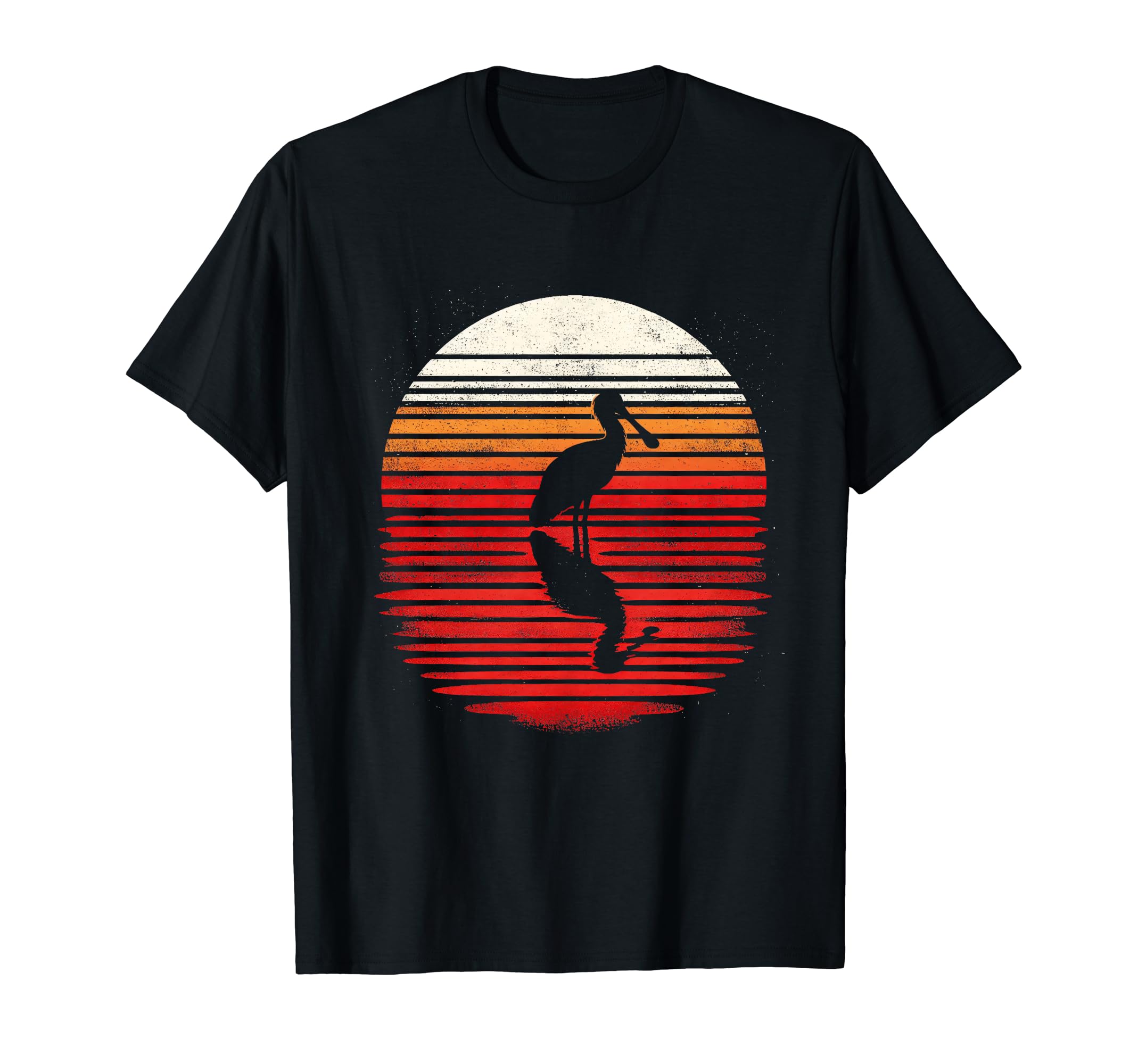 Spoonbill Bird Sunset Safari 70S T-Shirt - Streetwear Style for Adults - T-Shirt, Sweatshirt, Hoodie
